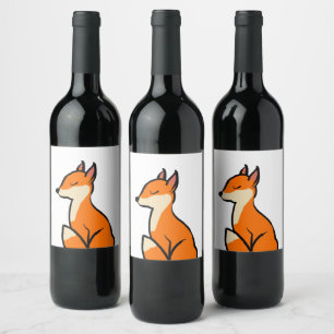 Customizable Fox Wine Label