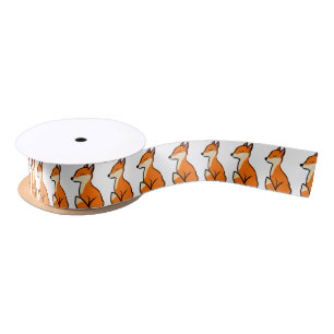 Customizable Foxes Satin Ribbon