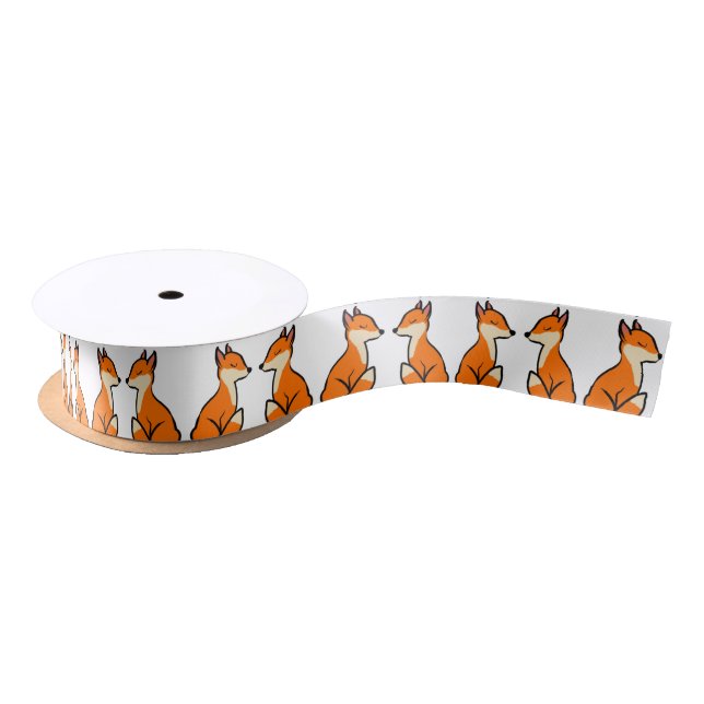Customizable Foxes Satin Ribbon (Spool)