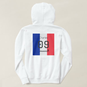 Customizable France Flag Soccer Personalized Hoodie