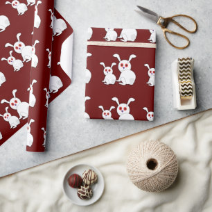 Customizable Freaked White bunnies with red eyes Wrapping Paper