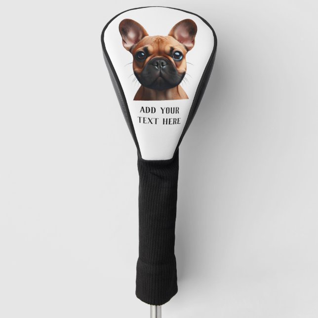 Customizable French Bulldog Golf Head Cover (Front)