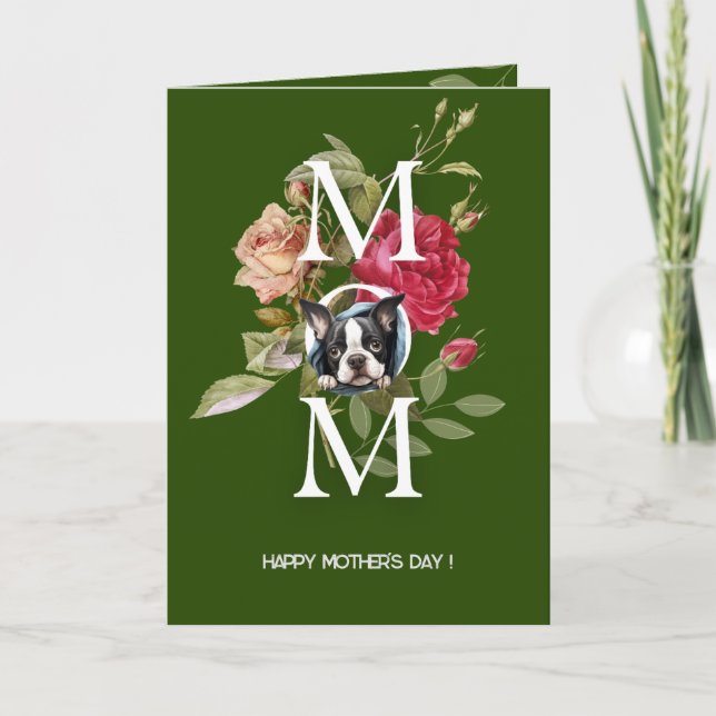 Customizable French Bulldog Mother's day Card (Front)