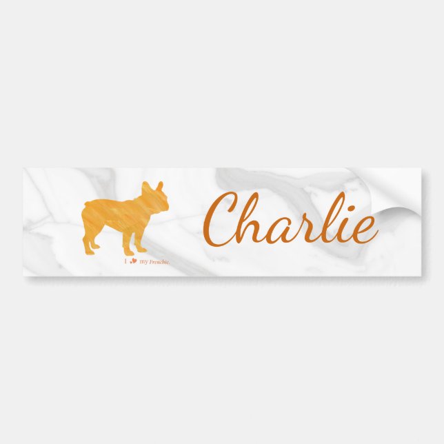 Customizable French Bulldog pastel Frenchie Bumper Sticker (Front)