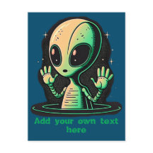 Customizable Friendly Alien Kids Postcard
