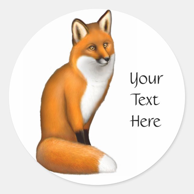 Customizable Friendly Red Fox Sticker (Front)