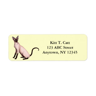 Customizable Friendly Siamese Cat Avery Label