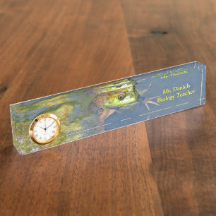 CUSTOMIZABLE / "FROG PEERING ABOVE WATER IN POND"  NAMEPLATE