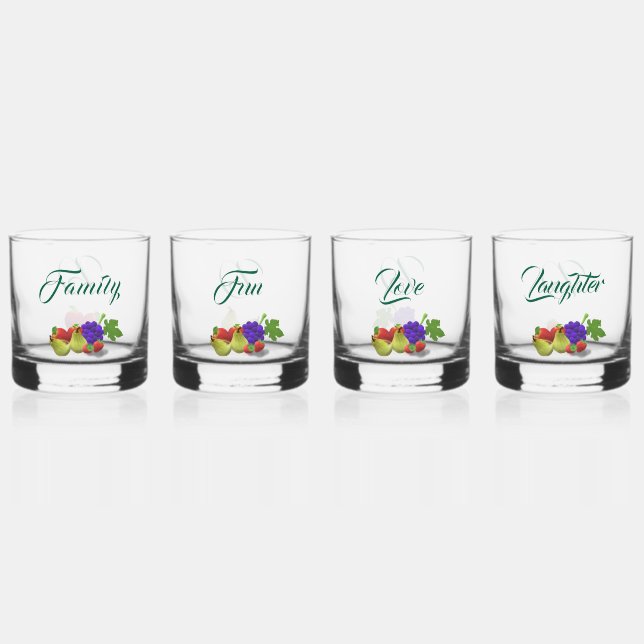 Customizable Fruit Themed Drinkware Set Whiskey Glass (Front)