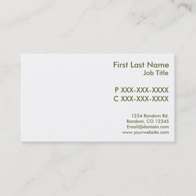 Customizable fruit vegetable medley business cards (Front)