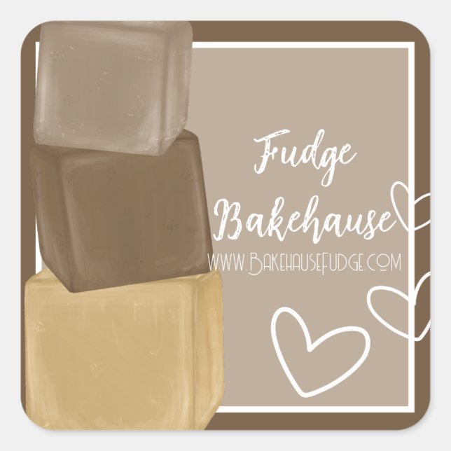 Customizable Fudge Business Stickers (Front)