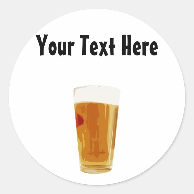 Customizable Full Golden Beer Glass Sticker (Front)