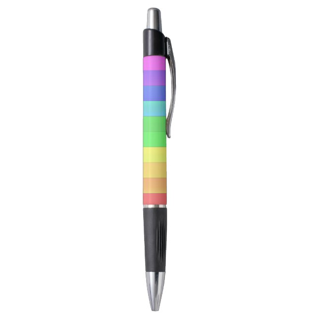 Customizable Fun Elegant Colourful Rainbow Stripes Pen (Bottom (Vertical))