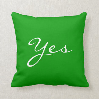 Customizable! Fun "YES / NO" Green & Red Pillow