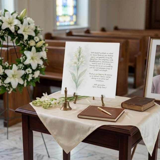 Customizable Funeral Thank You Card (Creator Uploaded)