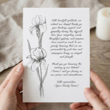 Customizable Funeral Thank You Card