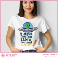 Customizable Funny Alien in Flying Saucer Teacher