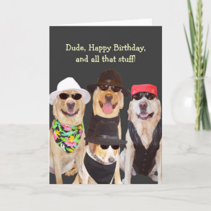 Customizable Funny Birthday Labs & cattle dog. Card