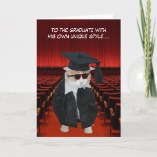 Customizable Funny Cat Graduate Card