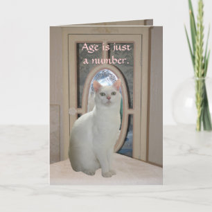 Customizable Funny Cat Looking in Mirror Card