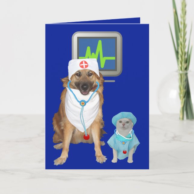 Customizable Funny Cat Nurses Day Card (Front)