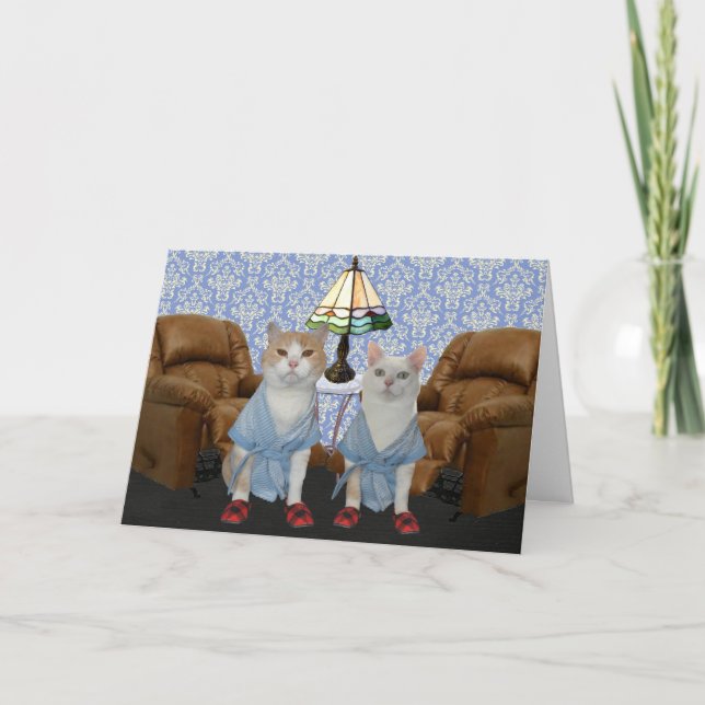 Customizable Funny Cats Anniversary Card (Front)