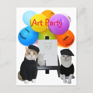 Customizable Funny Cats Art Party Invitation