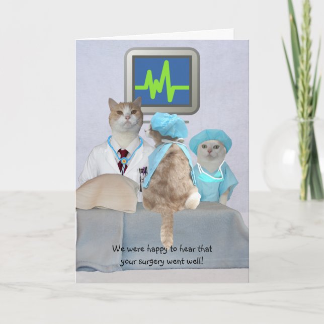 Customizable Funny Cats/Kitties Get Well Card (Front)