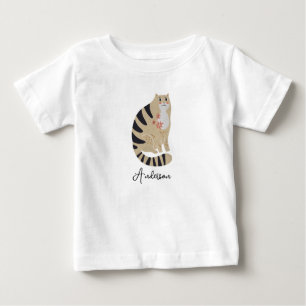 Customizable Funny Cute Smiling Cat  Baby Bib T-Shirt