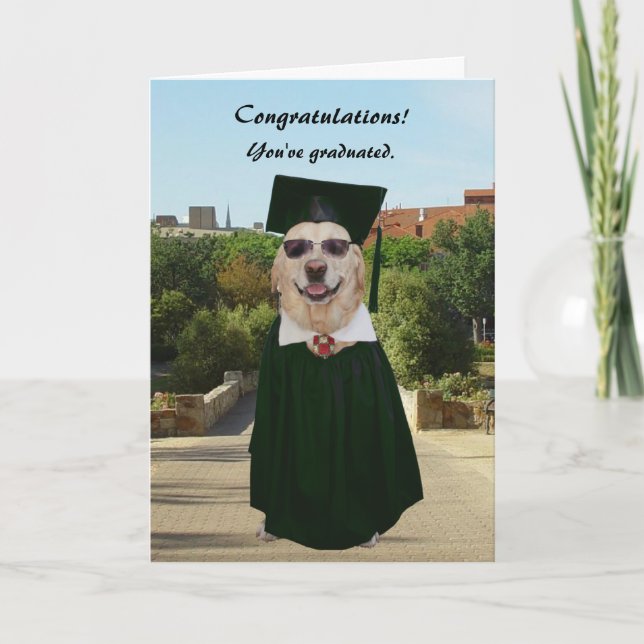Customizable Funny Dog/Lab Graduation Card (Front)