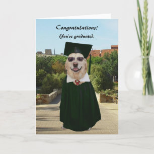 Customizable Funny Dog/Lab Graduation Card