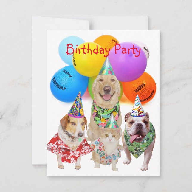 Customizable Funny Dogs Kids' Party Invitation (Front)