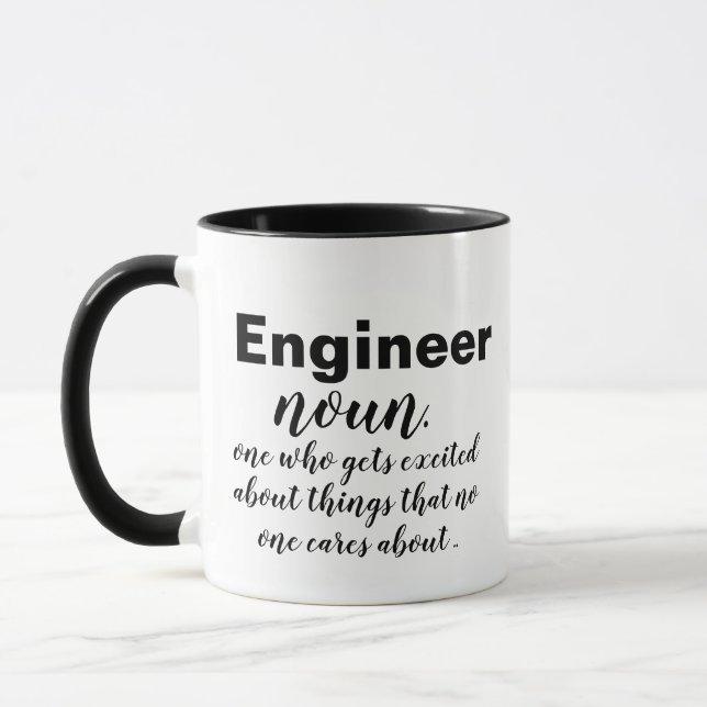 Customizable Funny Engineer Pun Joke Humour Coffee Mug (Left)