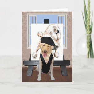 Customizable Funny French Birthday with Lab Card