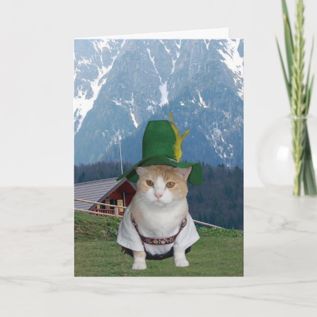 Customizable Funny German Cat Card (Front)