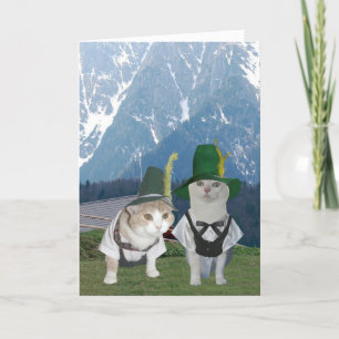 Customizable Funny German Cats/Kitties Anniversary Card