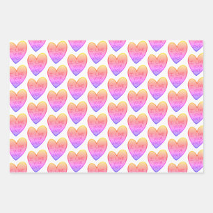 Customizable Funny I Like Your Face Candy Hearts Wrapping Paper Sheet