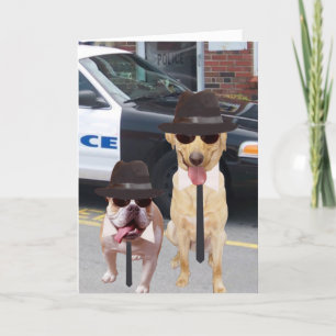 Customizable Funny Lab and Bull Dog Card