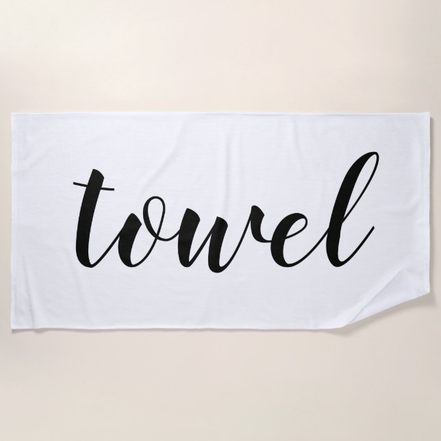 Customizable Funny Literal Word Beach Towel (Front)