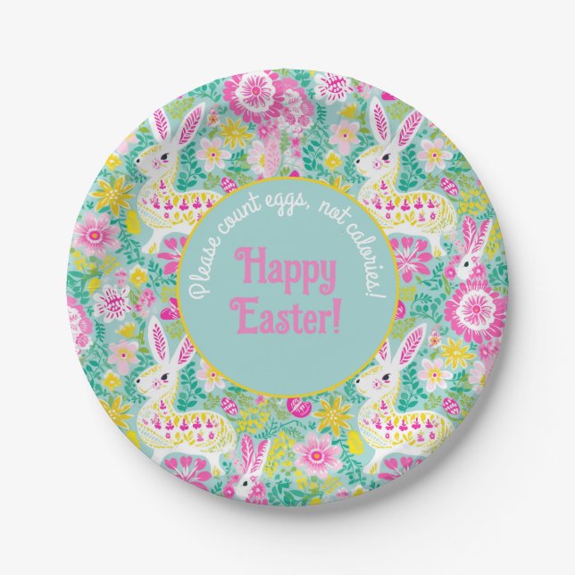Customizable funny Minty Bunny Bliss Plate 🐰 (Front)