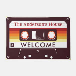 Customizable Funny Retro Cassette Mixtape Home Doormat