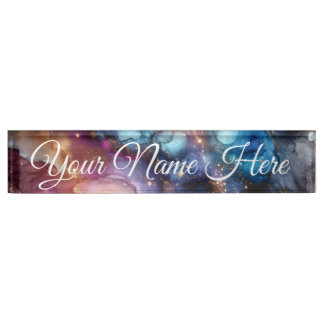 Customizable Galaxy Design Nameplate