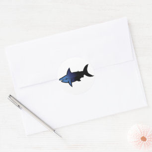 Customizable Galaxy Gradient Shark Classic Round Sticker
