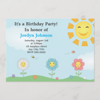 Customizable Garden Birthday Party Invitation