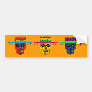Customizable Gaucho Sugar Skull Bumper Sticker