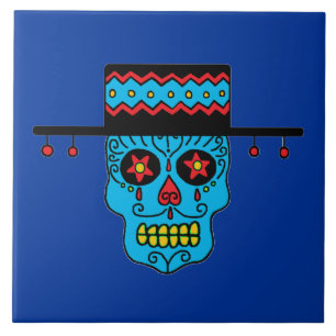 Customizable Gaucho Sugar Skull Tile