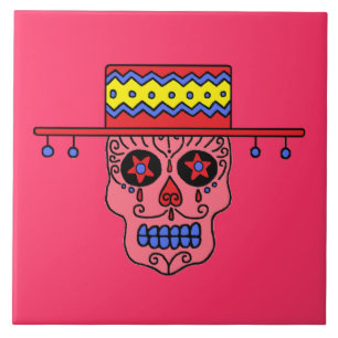 Customizable Gaucho Sugar Skull Tile