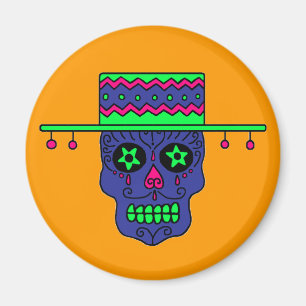 Customizable Gaucho Sugar Skulls Magnet