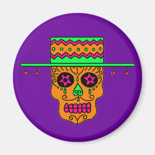 Customizable Gaucho Sugar Skulls Magnet