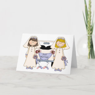 Customizable Gay Female Wedding Just Married Tees Announcement